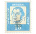 Почтовая марка 15 пфеннигов 1961 года Западная Германия (ФРГ) «Выдающиеся немцы — Мартин Лютер» (Артикул: T11-36760) — Фото №1