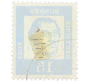 Почтовая марка 15 пфеннигов 1961 года Западная Германия (ФРГ) «Выдающиеся немцы — Мартин Лютер» — Фото №2