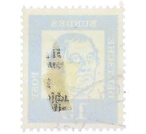 Почтовая марка 15 пфеннигов 1961 года Западная Германия (ФРГ) «Выдающиеся немцы — Мартин Лютер» — Фото №2