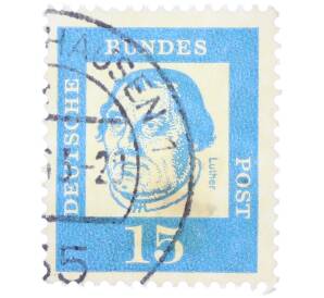 Почтовая марка 15 пфеннигов 1961 года Западная Германия (ФРГ) «Выдающиеся немцы — Мартин Лютер» — Фото №1