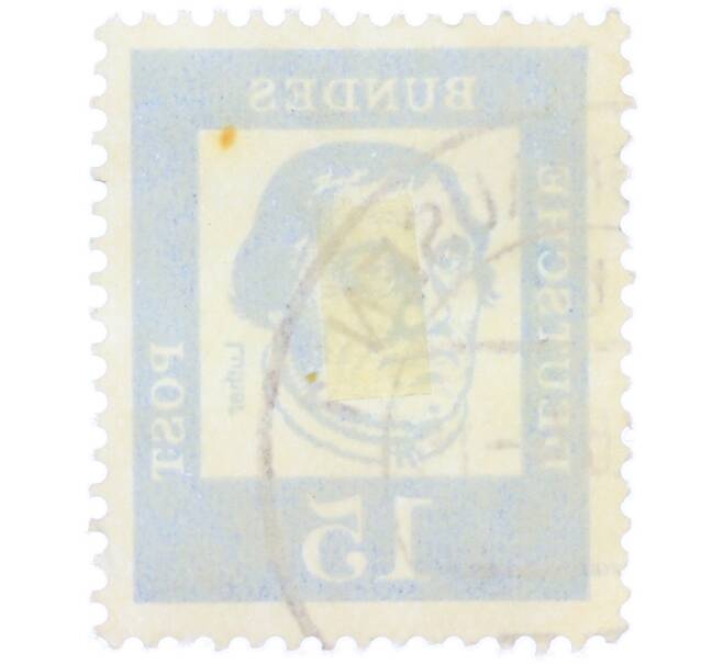 Почтовая марка 15 пфеннигов 1961 года Западная Германия (ФРГ) «Выдающиеся немцы — Мартин Лютер» (Артикул: T11-36770) — Фото №2