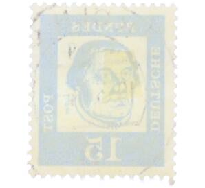 Почтовая марка 15 пфеннигов 1961 года Западная Германия (ФРГ) «Выдающиеся немцы — Мартин Лютер» — Фото №2