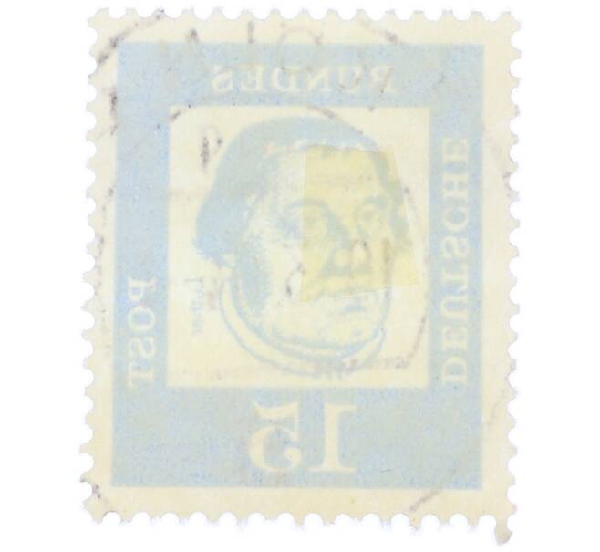 Почтовая марка 15 пфеннигов 1961 года Западная Германия (ФРГ) «Выдающиеся немцы — Мартин Лютер» (Артикул: T11-36773) — Фото №2