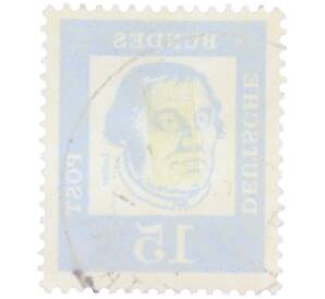 Почтовая марка 15 пфеннигов 1961 года Западная Германия (ФРГ) «Выдающиеся немцы — Мартин Лютер» — Фото №2