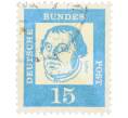 Почтовая марка 15 пфеннигов 1961 года Западная Германия (ФРГ) «Выдающиеся немцы — Мартин Лютер» (Артикул: T11-36777) — Фото №1
