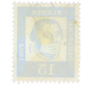 Почтовая марка 15 пфеннигов 1961 года Западная Германия (ФРГ) «Выдающиеся немцы — Мартин Лютер» — Фото №2
