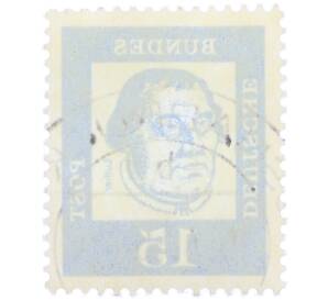 Почтовая марка 15 пфеннигов 1961 года Западная Германия (ФРГ) «Выдающиеся немцы — Мартин Лютер» — Фото №2
