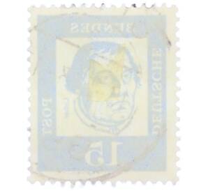 Почтовая марка 15 пфеннигов 1961 года Западная Германия (ФРГ) «Выдающиеся немцы — Мартин Лютер» — Фото №2