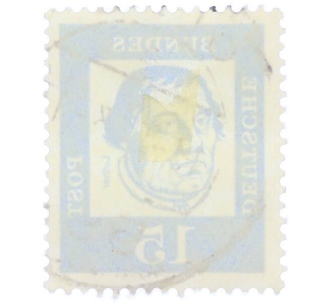 Почтовая марка 15 пфеннигов 1961 года Западная Германия (ФРГ) «Выдающиеся немцы — Мартин Лютер» (Артикул: T11-36780) — Фото №2