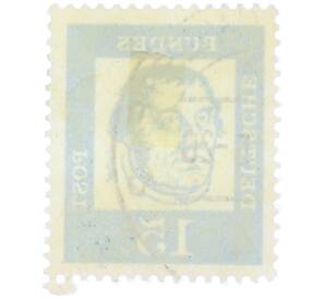 Почтовая марка 15 пфеннигов 1961 года Западная Германия (ФРГ) «Выдающиеся немцы — Мартин Лютер» — Фото №2