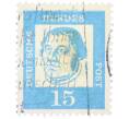 Почтовая марка 15 пфеннигов 1961 года Западная Германия (ФРГ) «Выдающиеся немцы — Мартин Лютер» (Артикул: T11-36784) — Фото №1