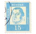 Почтовая марка 15 пфеннигов 1961 года Западная Германия (ФРГ) «Выдающиеся немцы — Мартин Лютер» (Артикул: T11-36785) — Фото №1