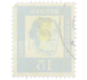 Почтовая марка 15 пфеннигов 1961 года Западная Германия (ФРГ) «Выдающиеся немцы — Мартин Лютер» — Фото №2