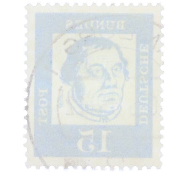 Почтовая марка 15 пфеннигов 1961 года Западная Германия (ФРГ) «Выдающиеся немцы — Мартин Лютер» (Артикул: T11-36790) — Фото №2