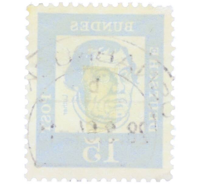 Почтовая марка 15 пфеннигов 1961 года Западная Германия (ФРГ) «Выдающиеся немцы — Мартин Лютер» (Артикул: T11-36792) — Фото №2