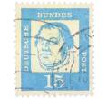 Почтовая марка 15 пфеннигов 1961 года Западная Германия (ФРГ) «Выдающиеся немцы — Мартин Лютер» (Артикул: T11-36795) — Фото №1