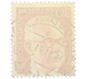 Почтовая марка 30 пфеннигов 1971 года Западная Германия (ФРГ) «Президент Густав Хайнеман»