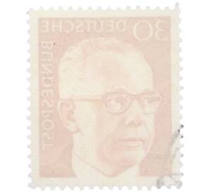 Почтовая марка 30 пфеннигов 1971 года Западная Германия (ФРГ) «Президент Густав Хайнеман» — Фото №2