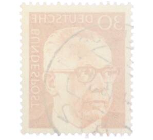 Почтовая марка 30 пфеннигов 1971 года Западная Германия (ФРГ) «Президент Густав Хайнеман» — Фото №2