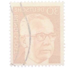 Почтовая марка 30 пфеннигов 1971 года Западная Германия (ФРГ) «Президент Густав Хайнеман» — Фото №2