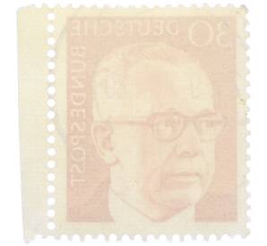 Почтовая марка 30 пфеннигов 1971 года Западная Германия (ФРГ) «Президент Густав Хайнеман» — Фото №2