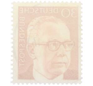 Почтовая марка 30 пфеннигов 1971 года Западная Германия (ФРГ) «Президент Густав Хайнеман» — Фото №2