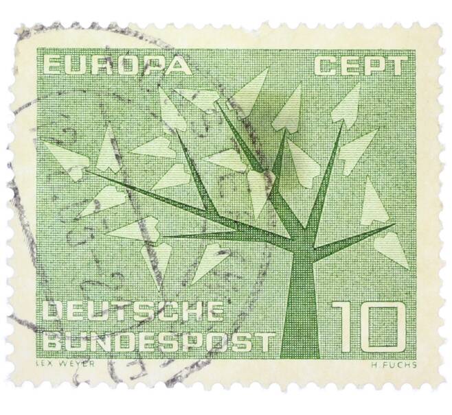 Почтовая марка 10 пфеннигов 1962 года Западная Германия (ФРГ) «Европейская конференция администраций почтовых служб и служб связи CEPT — Древо» (Артикул: T11-36854) — Фото №1