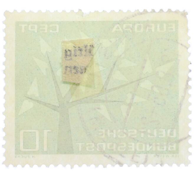 Почтовая марка 10 пфеннигов 1962 года Западная Германия (ФРГ) «Европейская конференция администраций почтовых служб и служб связи CEPT — Древо» (Артикул: T11-36854) — Фото №2