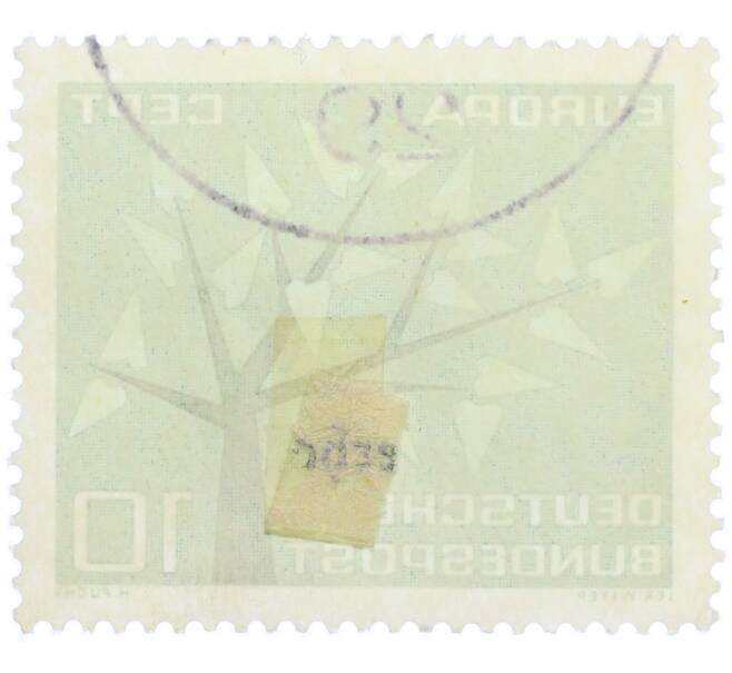 Почтовая марка 10 пфеннигов 1962 года Западная Германия (ФРГ) «Европейская конференция администраций почтовых служб и служб связи CEPT — Древо» (Артикул: T11-36855) — Фото №2