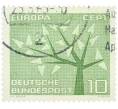 Почтовая марка 10 пфеннигов 1962 года Западная Германия (ФРГ) «Европейская конференция администраций почтовых служб и служб связи CEPT — Древо» (Артикул: T11-36860) — Фото №1