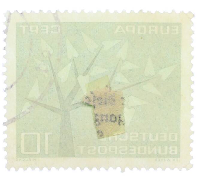 Почтовая марка 10 пфеннигов 1962 года Западная Германия (ФРГ) «Европейская конференция администраций почтовых служб и служб связи CEPT — Древо» (Артикул: T11-36863) — Фото №2