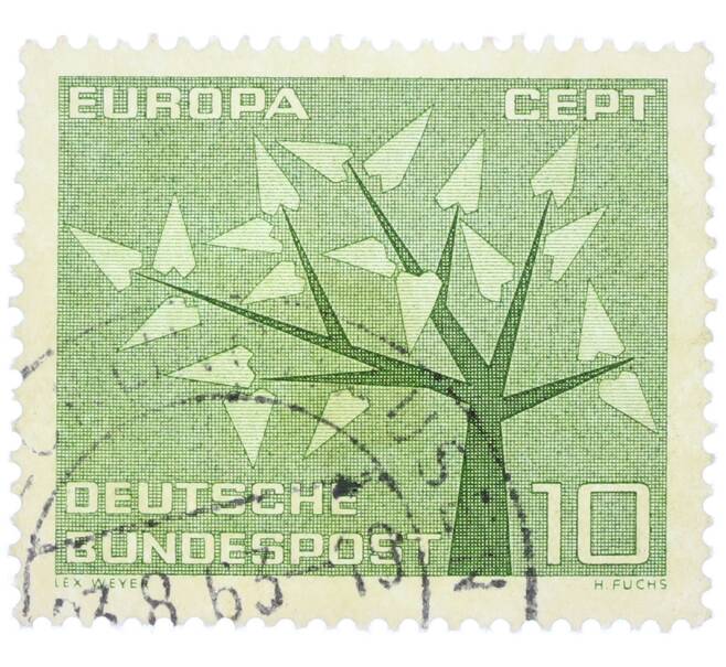 Почтовая марка 10 пфеннигов 1962 года Западная Германия (ФРГ) «Европейская конференция администраций почтовых служб и служб связи CEPT — Древо» (Артикул: T11-36864) — Фото №1