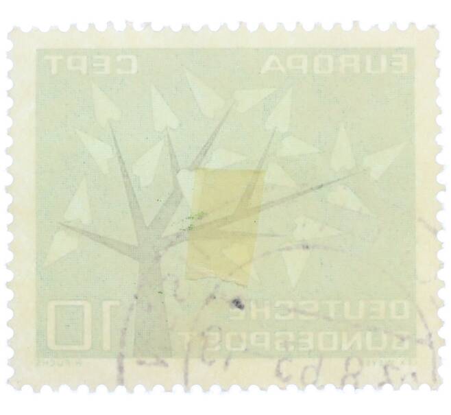 Почтовая марка 10 пфеннигов 1962 года Западная Германия (ФРГ) «Европейская конференция администраций почтовых служб и служб связи CEPT — Древо» (Артикул: T11-36864) — Фото №2