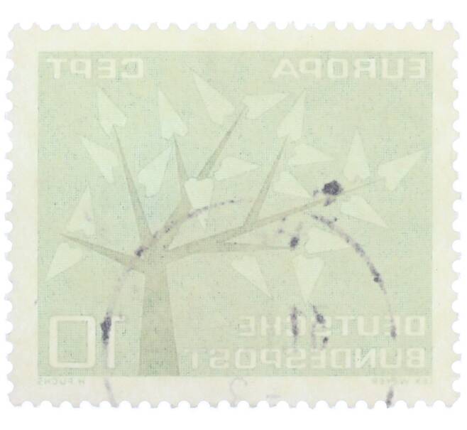 Почтовая марка 10 пфеннигов 1962 года Западная Германия (ФРГ) «Европейская конференция администраций почтовых служб и служб связи CEPT — Древо» (Артикул: T11-36867) — Фото №2