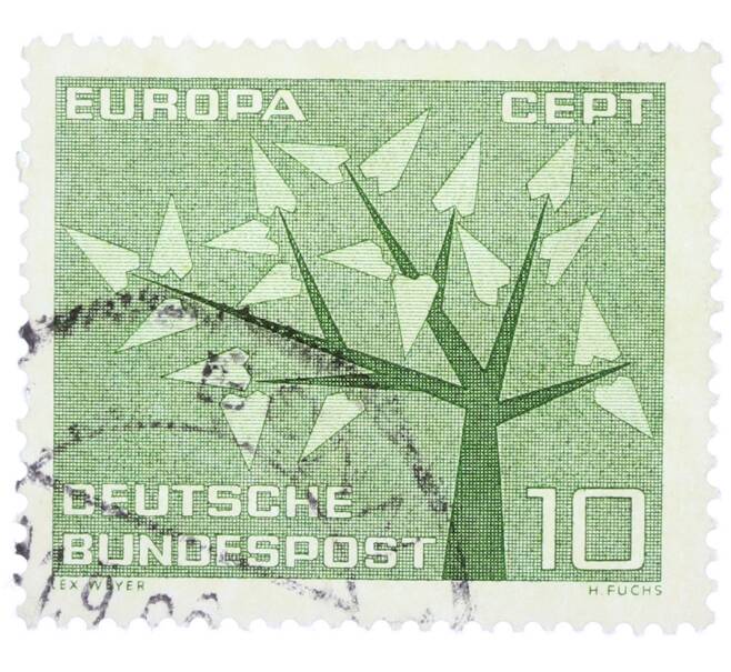 Почтовая марка 10 пфеннигов 1962 года Западная Германия (ФРГ) «Европейская конференция администраций почтовых служб и служб связи CEPT — Древо» (Артикул: T11-36868) — Фото №1