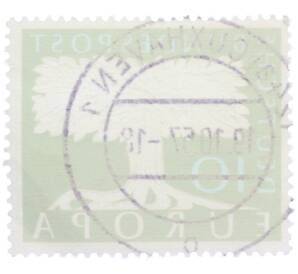 Почтовая марка 10 пфеннигов 1957 года Западная Германия (ФРГ) «Европейская конференция администраций почтовых служб и служб связи CEPT — Белое древо» — Фото №2