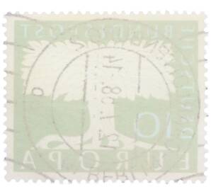 Почтовая марка 10 пфеннигов 1957 года Западная Германия (ФРГ) «Европейская конференция администраций почтовых служб и служб связи CEPT — Белое древо» — Фото №2