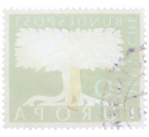 Почтовая марка 10 пфеннигов 1957 года Западная Германия (ФРГ) «Европейская конференция администраций почтовых служб и служб связи CEPT — Белое древо» — Фото №2