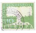 Почтовая марка 10 пфеннигов 1957 года Западная Германия (ФРГ) «Европейская конференция администраций почтовых служб и служб связи CEPT — Белое древо» (Артикул: T11-36878) — Фото №1
