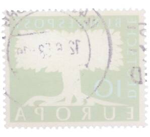 Почтовая марка 10 пфеннигов 1957 года Западная Германия (ФРГ) «Европейская конференция администраций почтовых служб и служб связи CEPT — Белое древо» — Фото №2