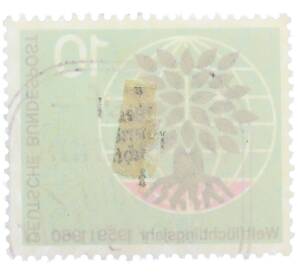 Почтовая марка 10 пфеннигов 1960 года Западная Германия (ФРГ) «Всемирный год беженцев» — Фото №2