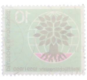 Почтовая марка 10 пфеннигов 1960 года Западная Германия (ФРГ) «Всемирный год беженцев» — Фото №2