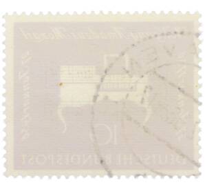 Почтовая марка 10 пфеннигов 1956 года Западная Германия (ФРГ) «200-летие со дня рождения Вольфганга Амадея Моцарта» — Фото №2
