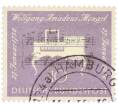 Почтовая марка 10 пфеннигов 1956 года Западная Германия (ФРГ) «200-летие со дня рождения Вольфганга Амадея Моцарта» (Артикул: T11-36910) — Фото №1