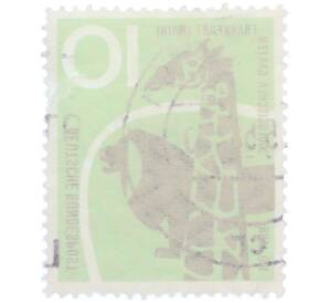 Почтовая марка 10 пфеннигов 1958 года Западная Германия (ФРГ) «100-летие Франкфуртского зоологического сада» — Фото №2