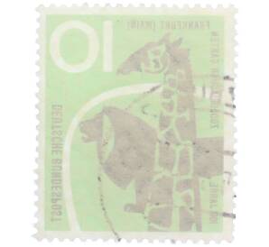 Почтовая марка 10 пфеннигов 1958 года Западная Германия (ФРГ) «100-летие Франкфуртского зоологического сада» — Фото №2