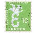 Почтовая марка 10 пфеннигов 1958 года Западная Германия (ФРГ) «Европейская конференция администраций почтовых служб и служб связи CEPT — Голубь мира» (Артикул: T11-36922) — Фото №1