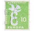 Почтовая марка 10 пфеннигов 1958 года Западная Германия (ФРГ) «Европейская конференция администраций почтовых служб и служб связи CEPT — Голубь мира» (Артикул: T11-36923) — Фото №1