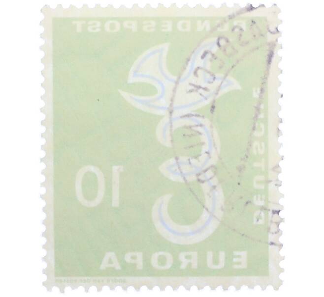 Почтовая марка 10 пфеннигов 1958 года Западная Германия (ФРГ) «Европейская конференция администраций почтовых служб и служб связи CEPT — Голубь мира» (Артикул: T11-36924) — Фото №2