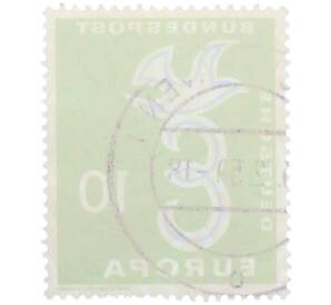 Почтовая марка 10 пфеннигов 1958 года Западная Германия (ФРГ) «Европейская конференция администраций почтовых служб и служб связи CEPT — Голубь мира» — Фото №2